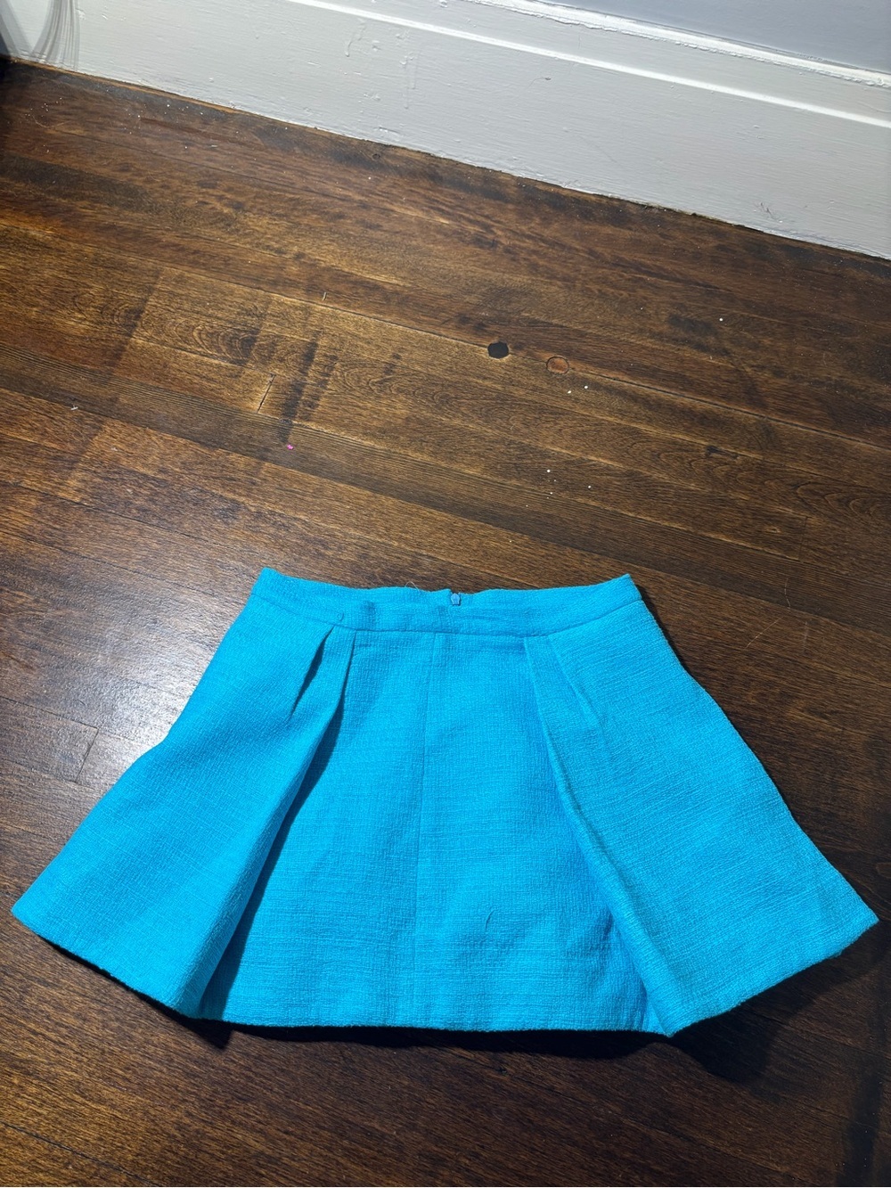 Zara Bright Blue Textured Mini Skirt Size S